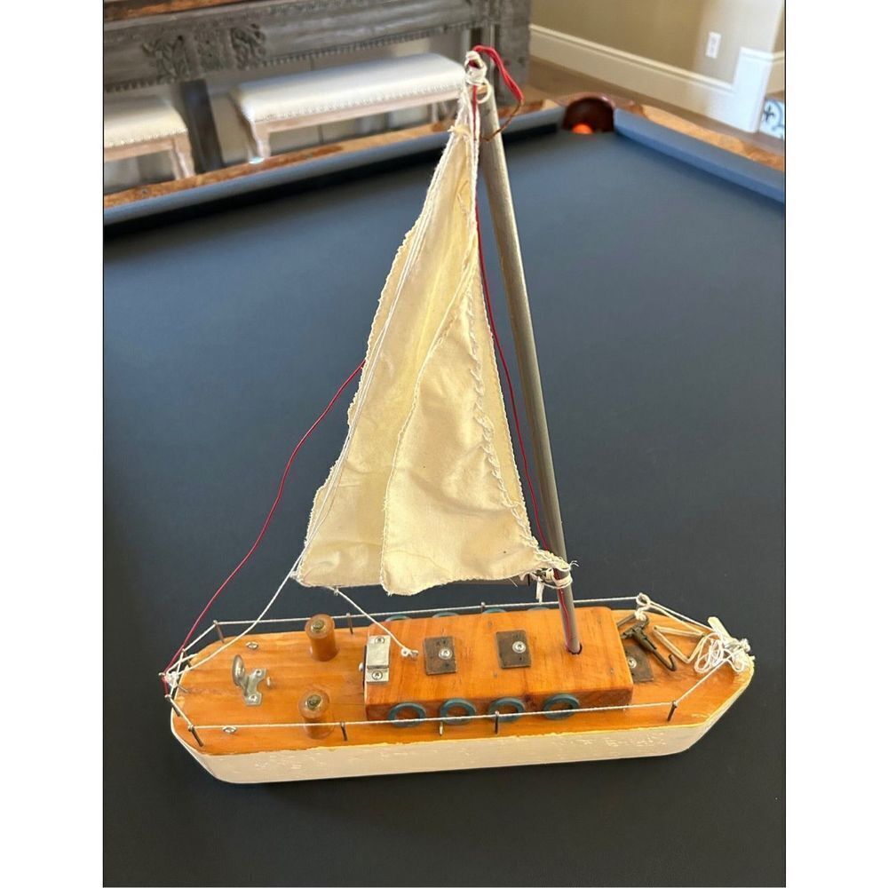 Handmade Folkart Sail Boat